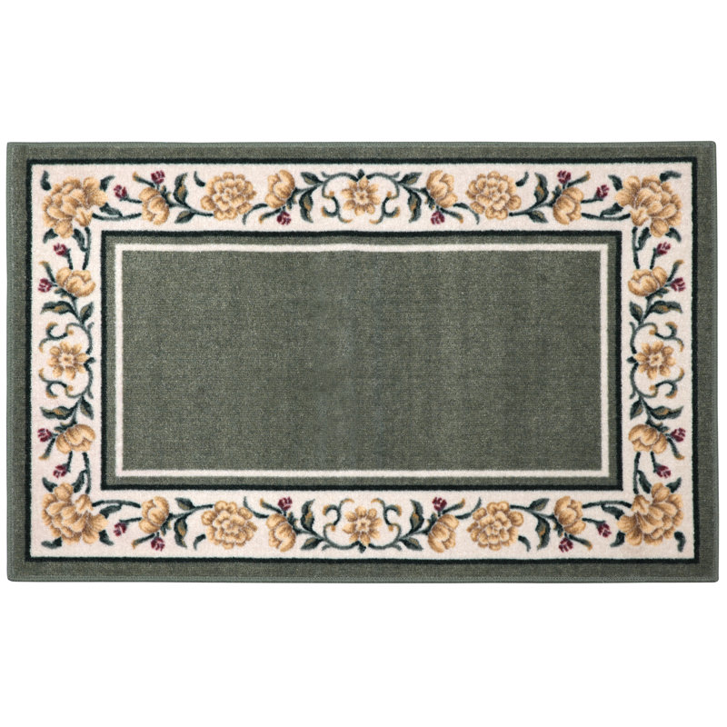 Brumlow Mills Salina Green/Cream Area Rug & Reviews Wayfair